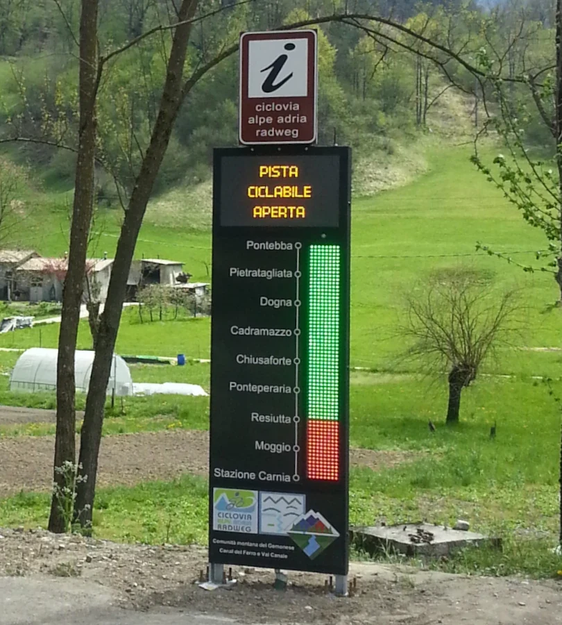 Cycleway information display for sustainable mobility