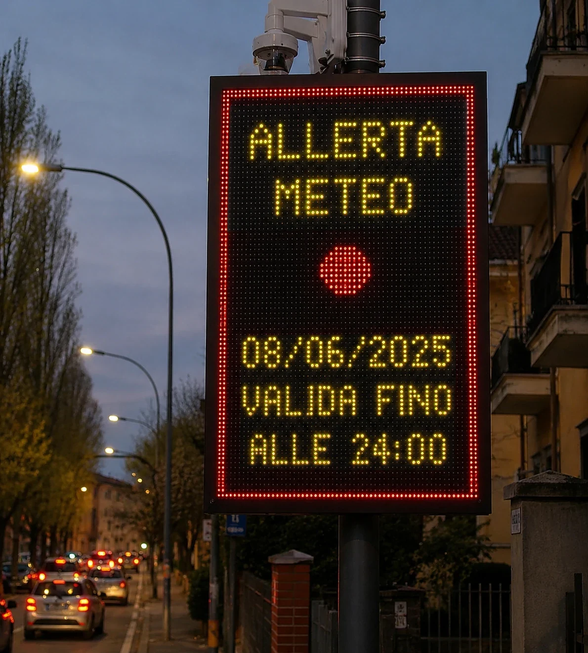 Weather alert variable message sign for public safety